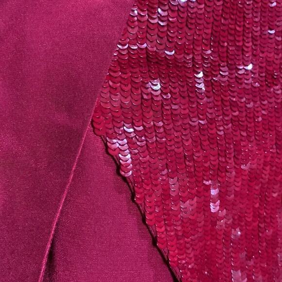 Sachin & Babi Pomegranate Red Off the Shoulder Sequin Cocktail Party Dress 2 NWT - Picture 7 of 7